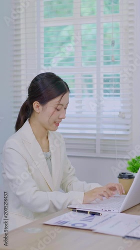  Businesswoman or accountant calculating financial investment on calculator. Calculation, business growth and marketing analysis on graph.