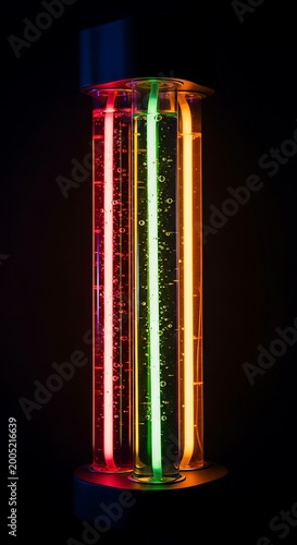 Neon Light Tube Colorful Glowing Lamp.