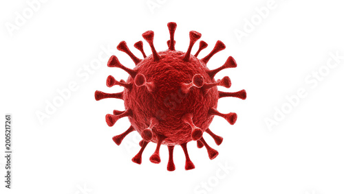 Canvastavla Red Coronavirus Spike Protein Virus Microscopic Medical Structure