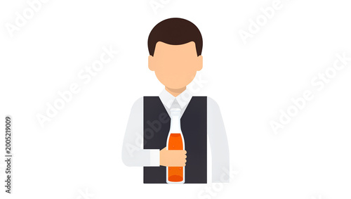 Business Man Holding Briefcase in Gray Suit