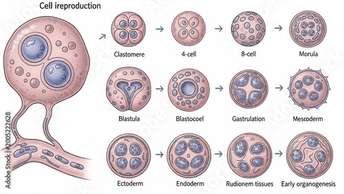 Stages of cell reproduction and development