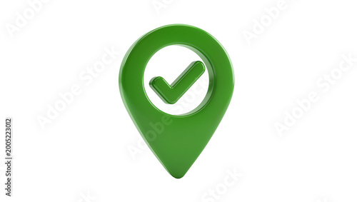 Free Download Green Location Pin Icon with Checkmark Symbol - GFXLoad