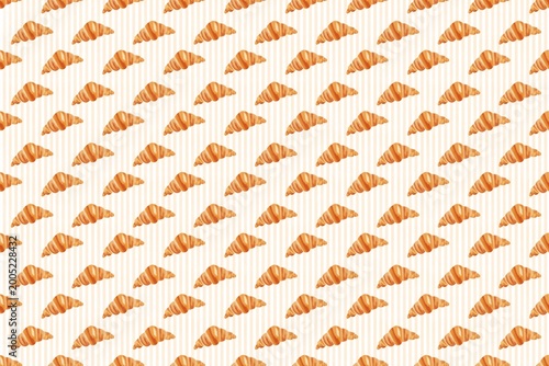 Cute Croissant Pattern Background