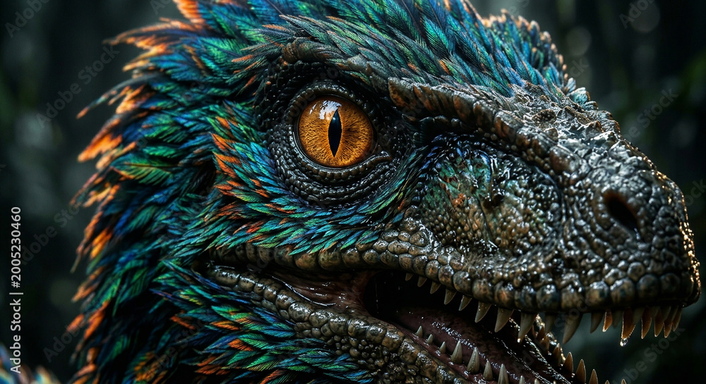 Obraz premium close up of a colorful dinosaur