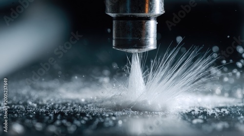 Precision machining creating fine powder and mist from a metallic surface
