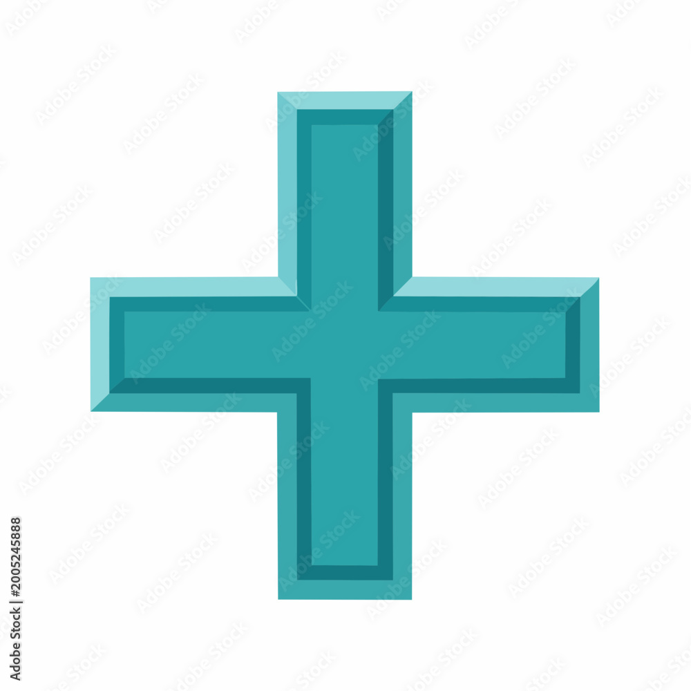Fototapeta premium Teal Plus Sign Icon