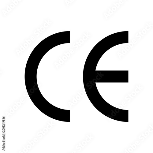 CE mark icon isolate on white background.