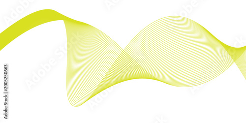 Bild auf Leinwand Yellow vector wave pattern with gradient lines on white background for design