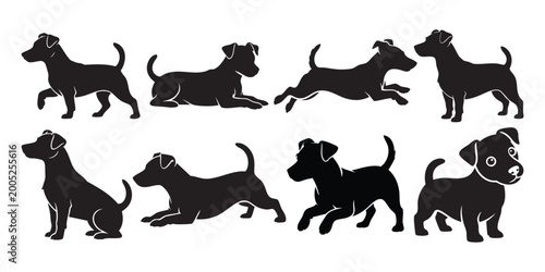 Jack Russell Terrier Dog Silhouette Vector Illustration | Isolated Minimal Pet Outline for Adobe Stock