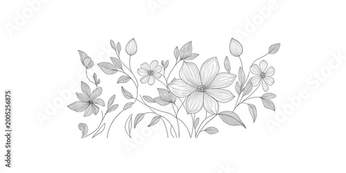 Romantische Karten Vorlage mit Blumen	
