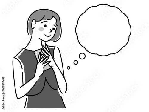 スマホを持って考える女性