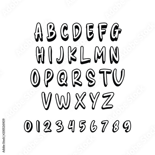 Hand Drawn Alphabet Vector – Playful Brush Script Font Set