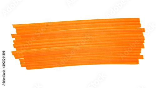 Foto Solid orange marker paint strip with thick ink texture