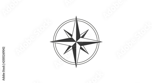 Bild auf Leinwand Compass Rose Graphic Icon, Navigation Symbol, Directional Star