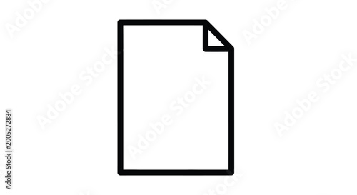 sheet of paper icon black line art on white background simple document symbol high quality professional detailed modern elegant stylish clean