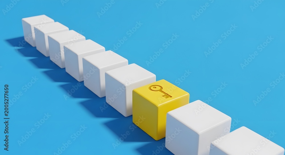 Fototapeta premium Progress journey concept, diagonal path of white arrow cubes, symbol of opportunities and step by step success