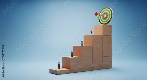 Climbing the ladder to success a visual metaphor for goal achievement