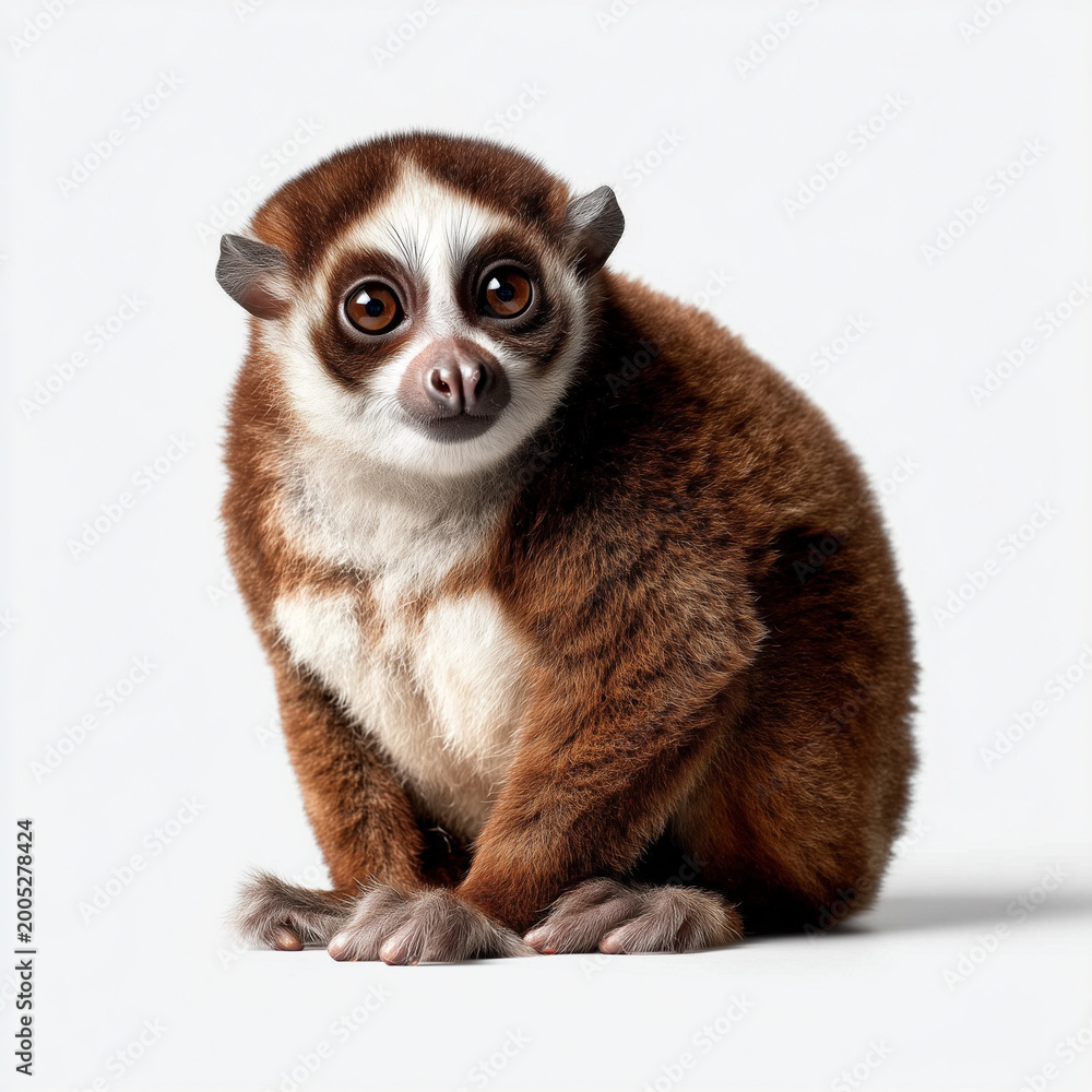 Fototapeta premium Slow loris sitting isolated on white background