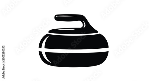 curling stone silhouette black and white isolated vector graphic of a sports equipment high quality professional detailed modern elegant stylish clean