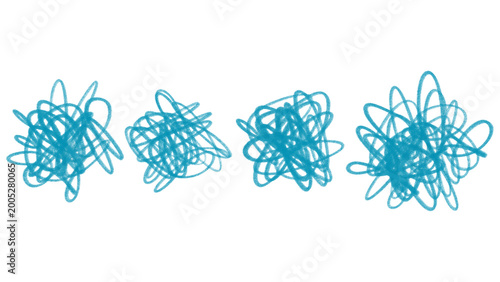 Obraz na plátně Set of three small messy tosca pencil scribbles