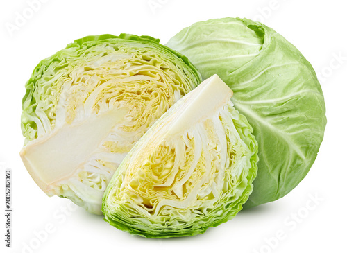 Fresh young cabbage isolated on white