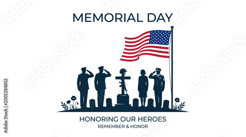 Memorial Day Silhouette Vector Honoring Our Heroes Remembrance