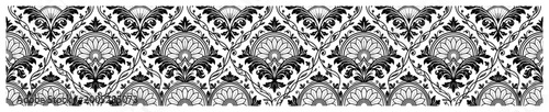 Elaborate ornamental motif pattern featuring palmettes and scrollwork in classic vintage style