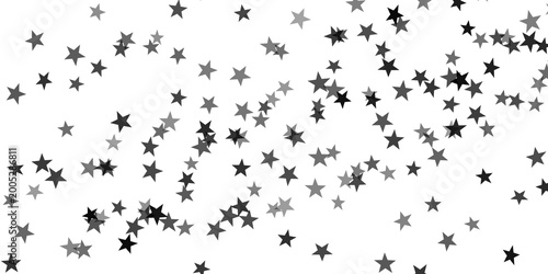 Photography Black stars scattered on transparent background for creative design