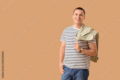 Handsome young happy man on...