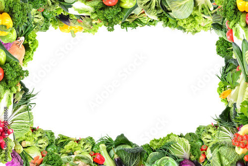Frame of fresh vegetables isolatede