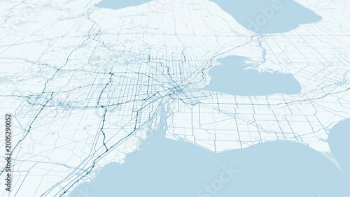 Фотография Modern minimalist vector map of Detroit, Michigan, USA