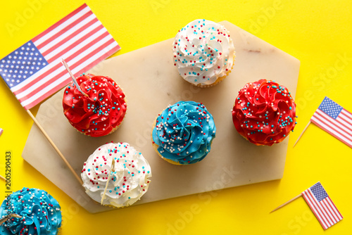Tasty patriotic cupcakes wi...