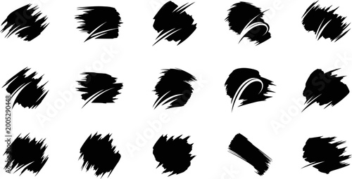 Brush stroke abstract graphic elements pack eps illustration texture.