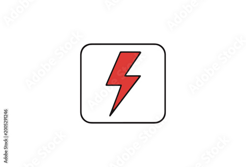 Free Download Electric, lightning bolt icon, red shock symbol, vector graphic - GFXLoad