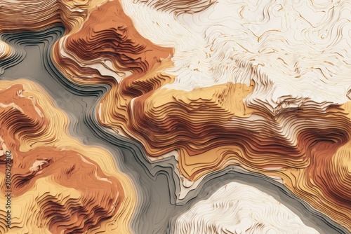 Topographic map layers abstract landscape terrain contour lines