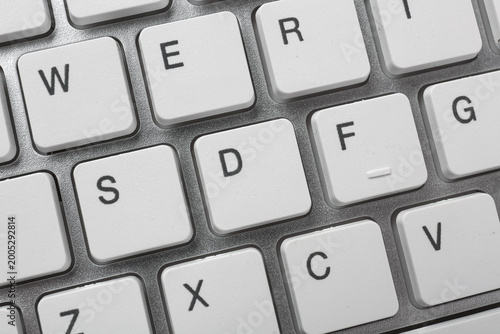 Buttons of white keyboard. ...