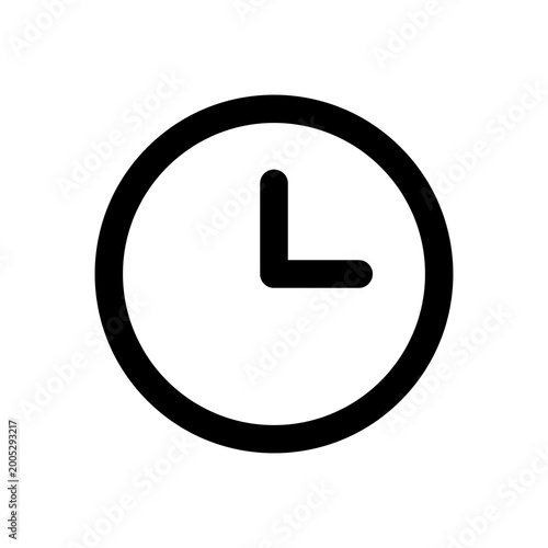simple clock icon only outline