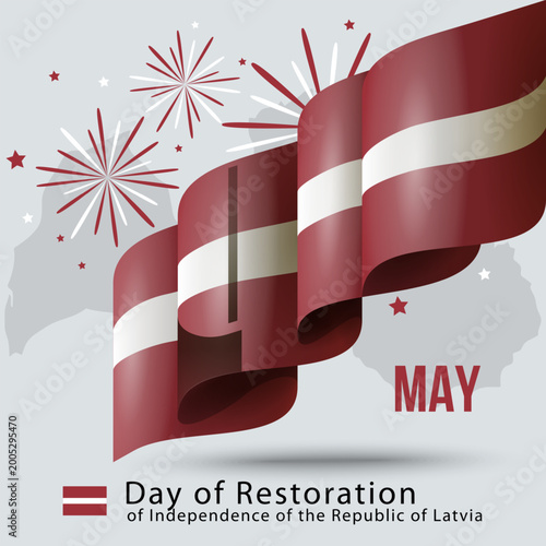 Schilderij op canvas Banner and greeting card for the Day of Restoration of Independence of the Republic of Latvia
