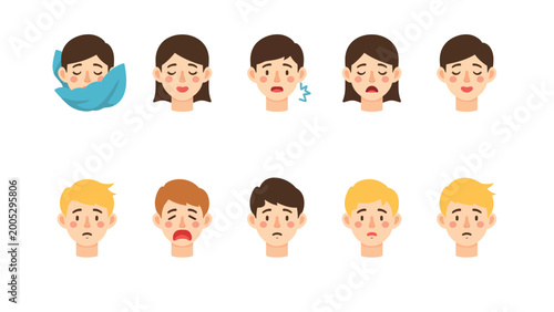 Obraz na plátně Emotions Expressed: A collection of various portraits captures a range of human emotions, providing a glimpse into the diverse states of mind