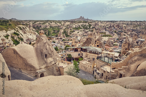Panorama of Goreme town in Cappadocia, Turkey