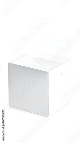 A white rectangular object with a handle on top