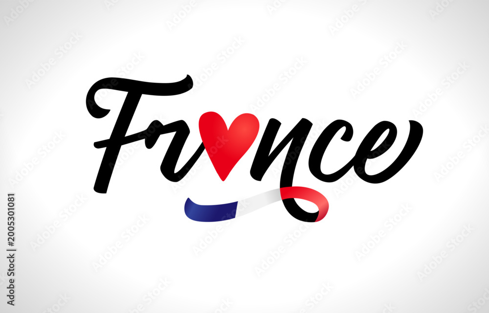 Fototapeta premium Creative design of the word France. T shirt logo concept.