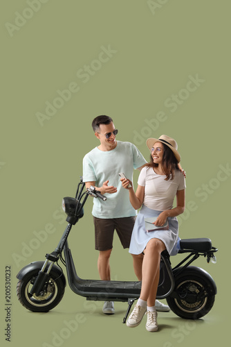 Young couple with mobile ph...