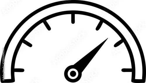 Speedometer gauge showing high performance on background.