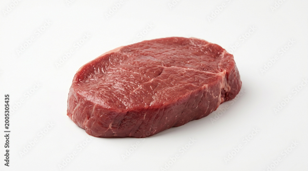 Fototapeta premium Alpaca meat on a white background, fresh, healthy, high-quality food, copy space 