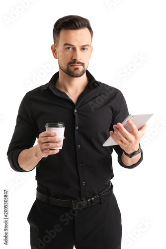 Handsome businessman with c...