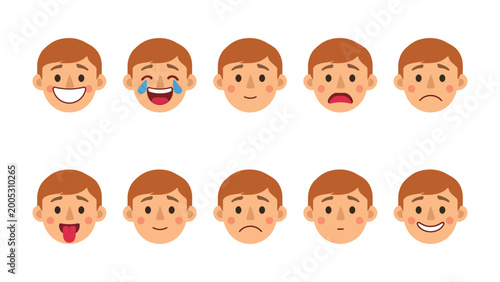 Fotografía Emotional Spectrum: A collection of expressive faces captures a full range of human emotions, offering a vibrant glimpse into the world of feelings and expressions