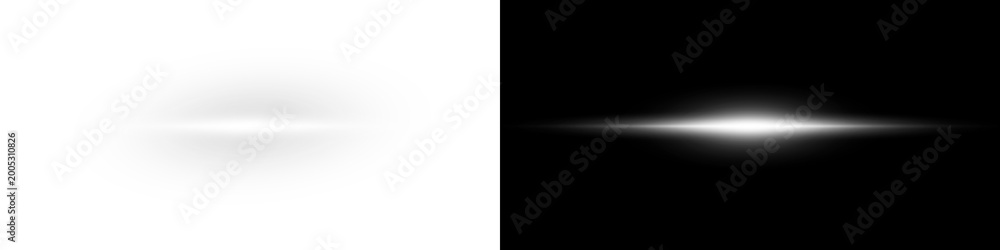 Obraz premium Png shining light flare with Green, white color and horzontal position. Png illustration. 