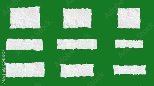 Hand-Drawn Torn Paper Lower Thirds | Ripped Paper Text Box Elements green screen | Minimalist Paper Strip Graphics hand drawn animation