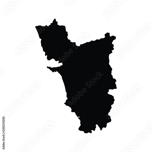 Goa silhouette against a white background